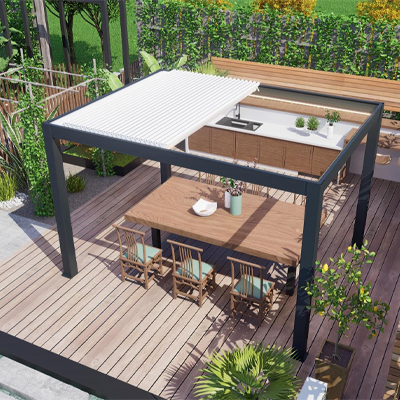 180° Expandable Retractable Aluminum Gazebo