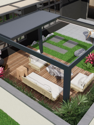 180° Expandable Retractable Aluminum Gazebo